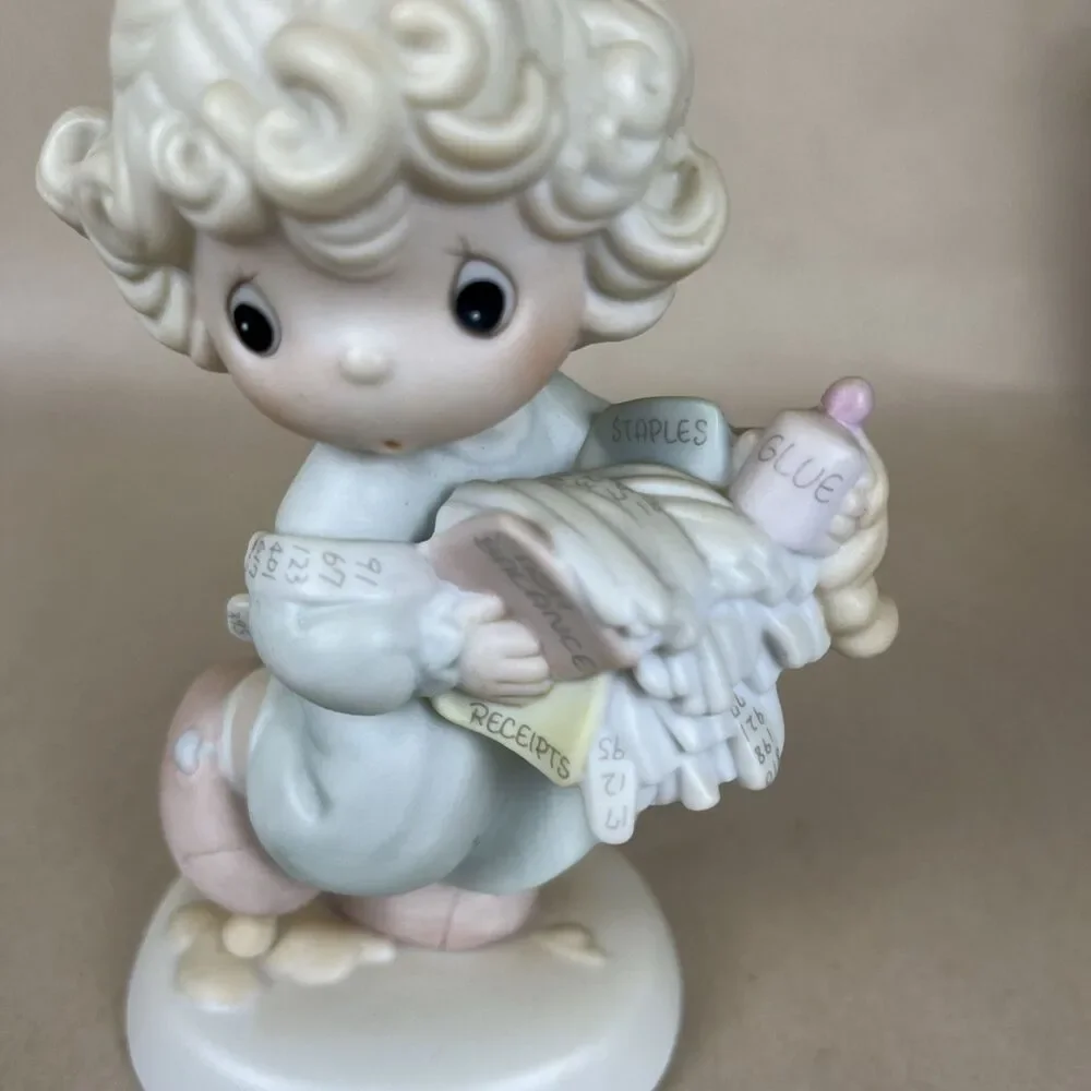 Precious Moments #521450 “Lord Help Me Stick To My Job” 1989 w/box EUC‎